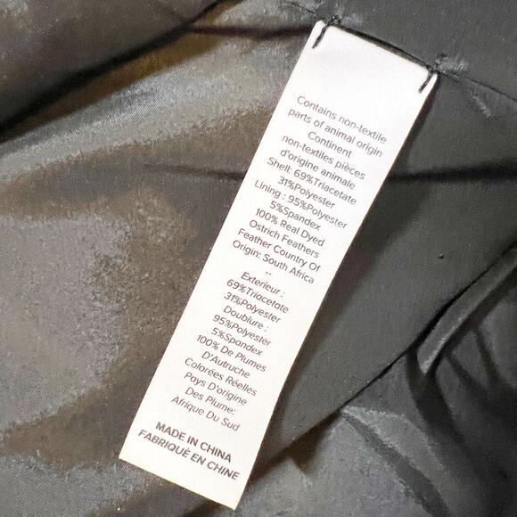 Cinq a Sept Ostrich Feather Black Cheyenne Blazer Size 6 - Picture 8 of 11